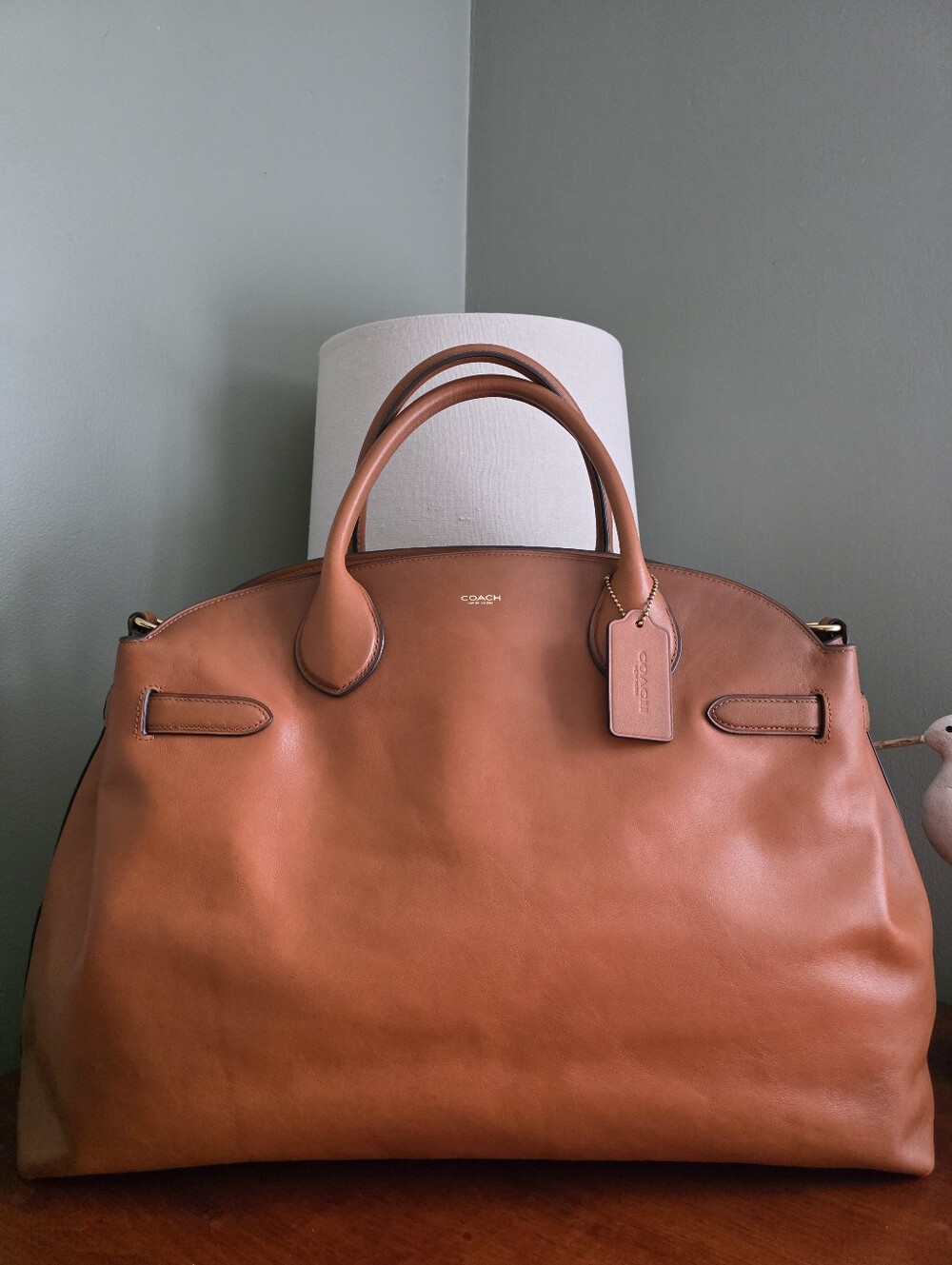Coach CW617 Soft Empire Carryall 48 Toffee Full Grain Leather Satchel Bag - Picture 2 of 16